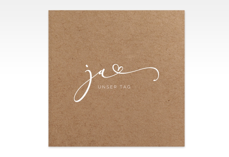 Gästebuch Creation Hochzeit Jawort 20 x 20 cm, Hardcover Kraftpapier modern minimalistisch mit veredelter Aufschrift