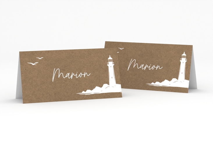 Tischkarte Hochzeit Leuchtturm Tischkarten Kraftpapier