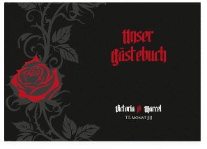 Gästebuch A4 quer "Red Rose"