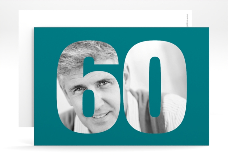 Einladung 60. Geburtstag Numbers A6 Karte quer