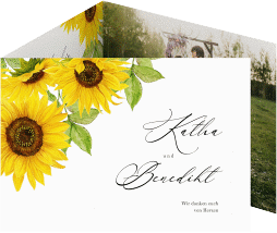 Danksagungskarte Hochzeit "Sonnenblume"