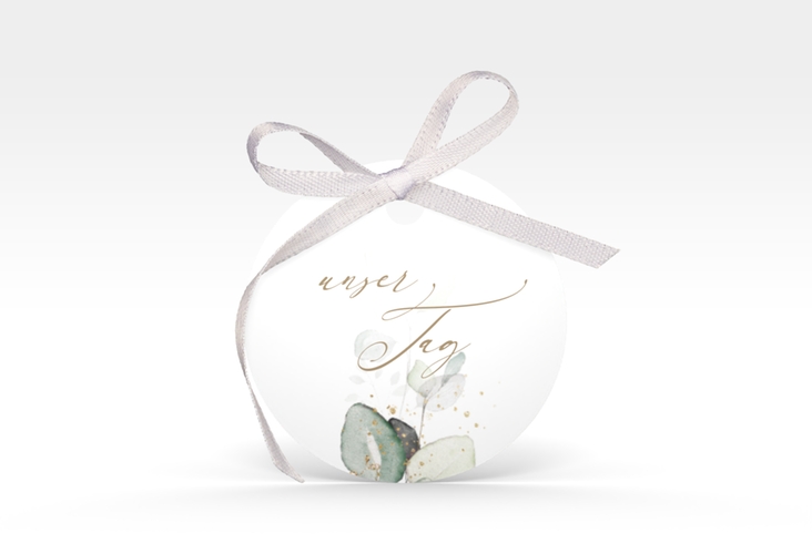 Geschenkanhänger Hochzeit Selvatica Geschenkanhänger, rund mit Eukalyptus-Kranz