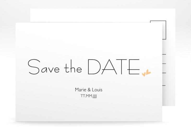 Save the Date-Postkarte Twohearts A6 Postkarte beige