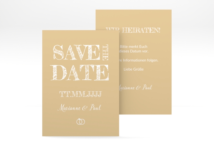 Save the Date-Visitenkarte Rise Visitenkarte hoch beige