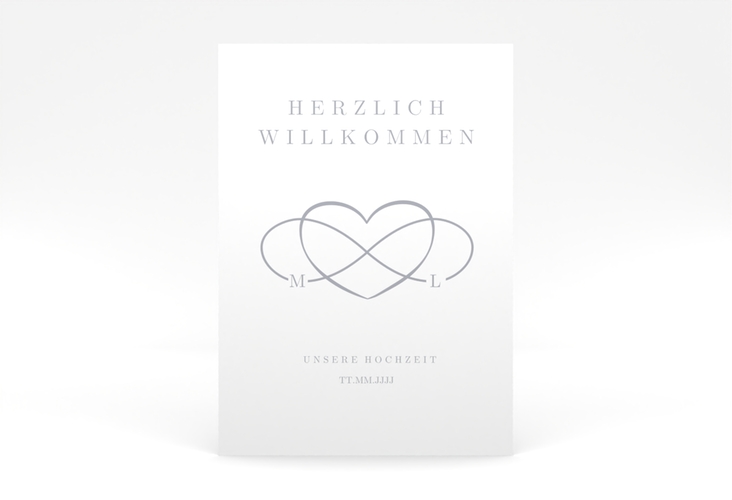 Willkommensschild Poster Infinity 50 x 70 cm Poster grau