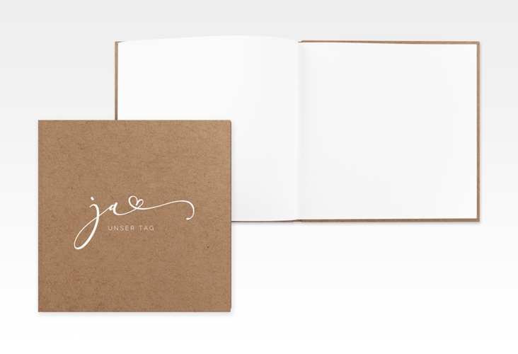 Gästebuch Creation Hochzeit Jawort 20 x 20 cm, Hardcover modern minimalistisch mit veredelter Aufschrift