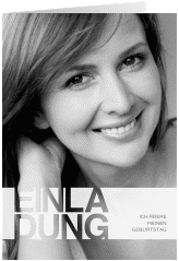 Einladung Geburtstag Banderole A6 Klappkarte hoch weiss