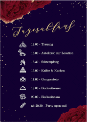 Klick: Details zu Tagesablauf Poster Hochzeit "Cherie" anzeigen Tagesablauf Poster Hochzeit Cherie 50 x 70 cm Poster schwarz