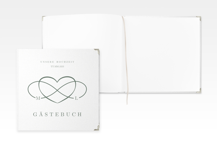 Gästebuch Selection Hochzeit Infinity Leinen-Hardcover gruen