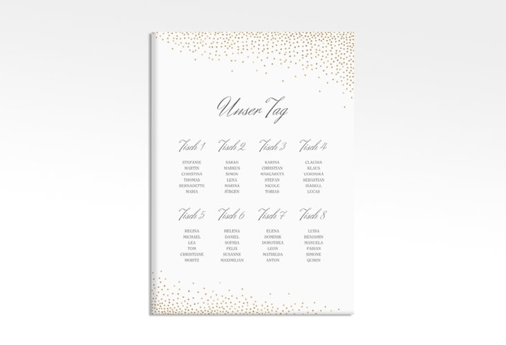 Sitzplan Leinwand Hochzeit Glitter 50 x 70 cm Leinwand weiss