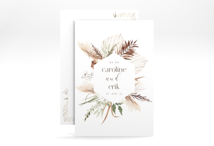 Save the Date-Karte Bohemian A6 Karte hoch weiss hochglanz