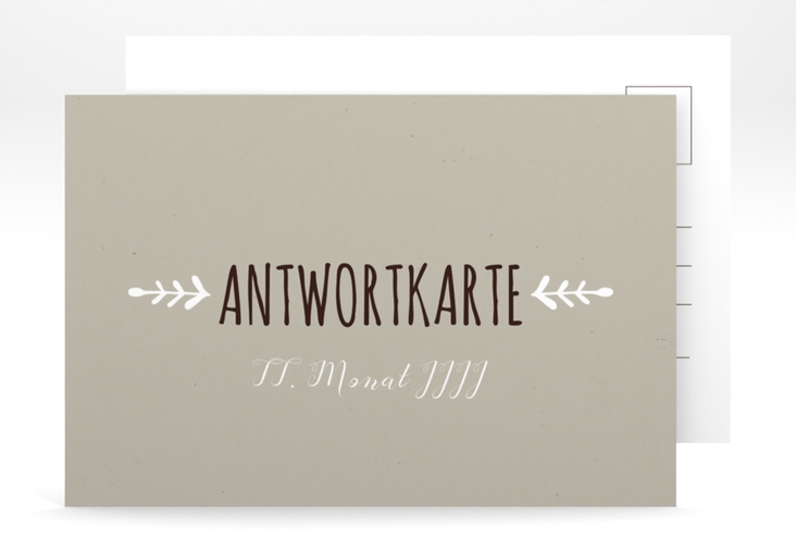 Antwortkarte Hochzeit Eden A6 Postkarte weiss hochglanz