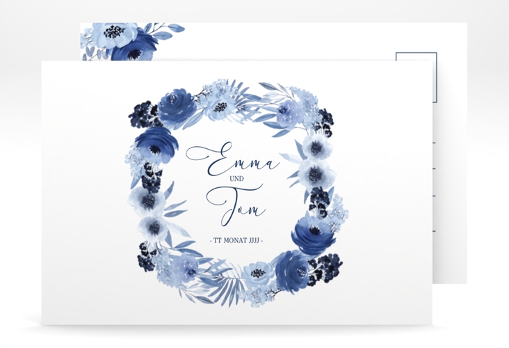 Save the Date-Postkarte Azzurro A6 Postkarte blau