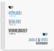 Gästebuch Hochzeit Couple Ringbindung blau