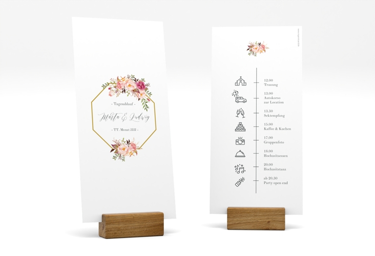 Tagesablauf Hochzeit Prachtvoll lange Karte hoch