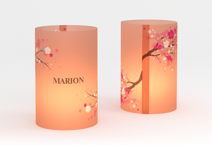 Windlicht Hochzeit Sakura Windlicht apricot hochglanz
