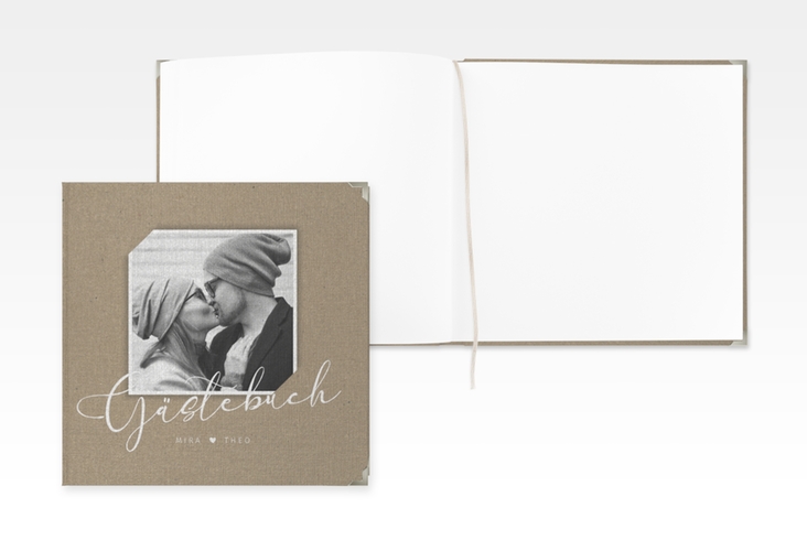 Gästebuch Selection Hochzeit Crafty Leinen-Hardcover mit Foto