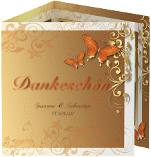 Klick: Details zu Dankeskarte Hochzeit "Toulouse" anzeigen Dankeskarte Hochzeit Toulouse quadr. Doppel-Klappkarte orange