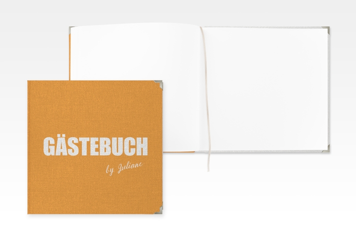 Gästebuch Selection Geburtstag Zig Leinen-Hardcover orange