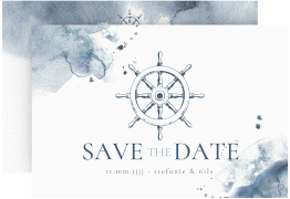 Save the Date-Karte "Steuerrad"