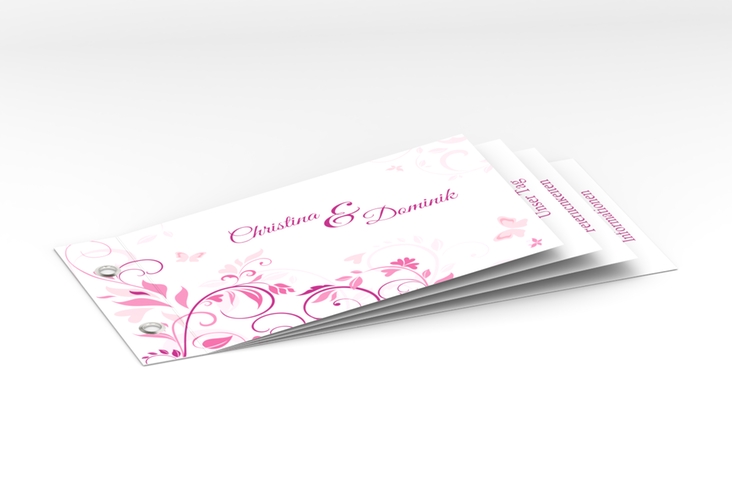 Hochzeitseinladung Lilly Booklet pink hochglanz