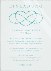 Klick: Details zu Acryl-Hochzeitseinladung "Infinity" anzeigen Acryl-Hochzeitseinladung Infinity Acrylkarte hoch tuerkis