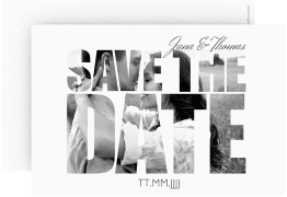 Save the Date-Karte Hochzeit Letters A6 Karte quer weiss