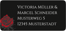 Absenderetikett Hochzeit "Red Rose"