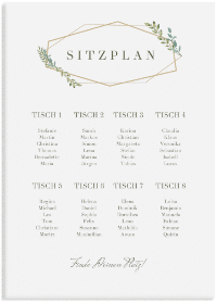 Klick: Details zu Sitzplan Leinwand Hochzeit "Herbarium" anzeigen Sitzplan Leinwand Hochzeit "Herbarium" 50 x 70 cm Leinwand gold