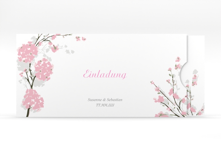 Hochzeitseinladung Salerno Einsteckkarte rosa
