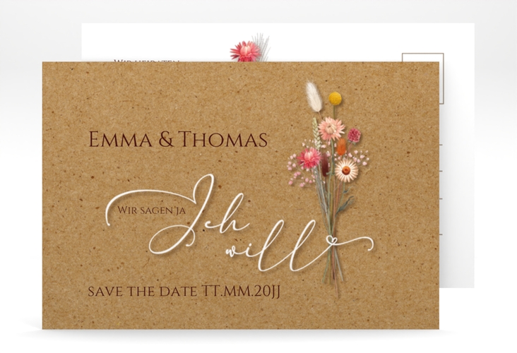 Save the Date-Postkarte Flowerbunch A6 Postkarte