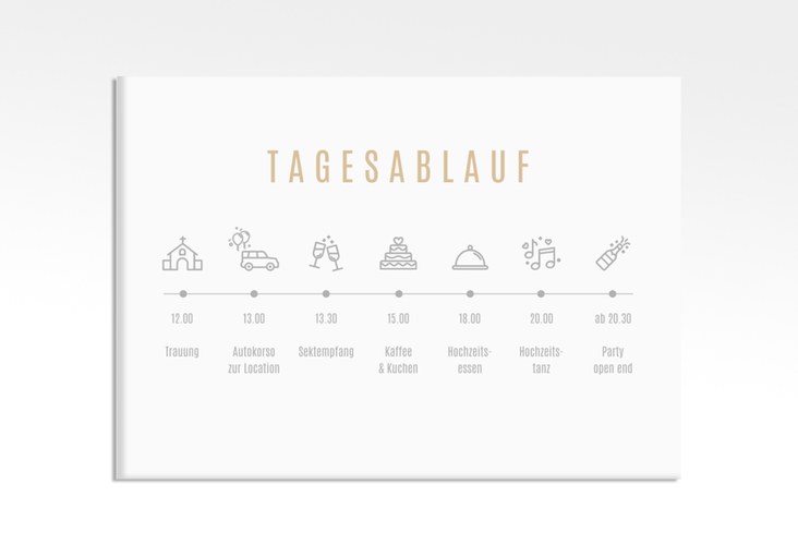 Tagesablauf Leinwand Hochzeit Memory 70 x 50 cm Leinwand beige