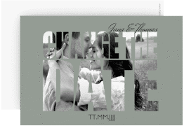 Change the Date-Karte Hochzeit Letters A6 Karte quer gruen