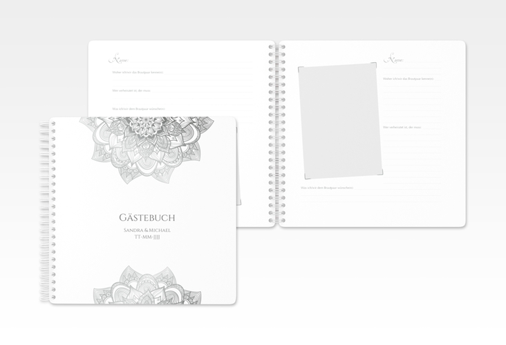 Gästebuch Hochzeit Delight Ringbindung grau