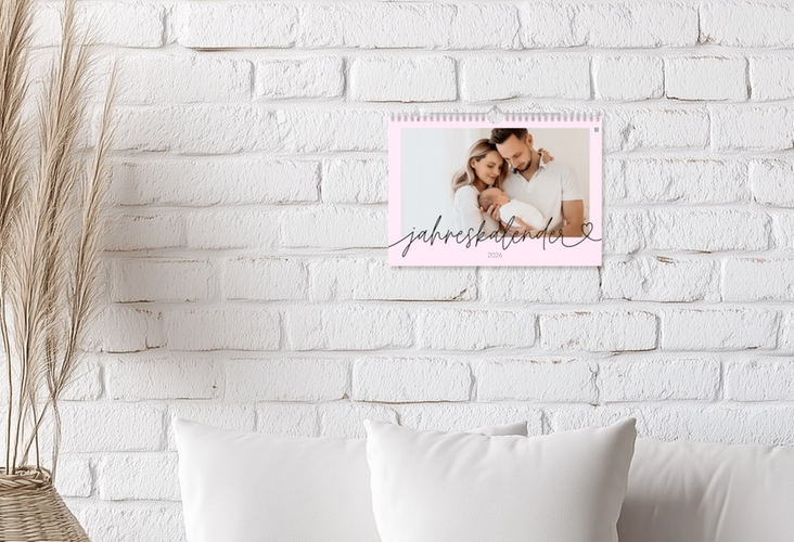 Wandkalender A4 Querformat Jahresgefühle A4 quer rosa