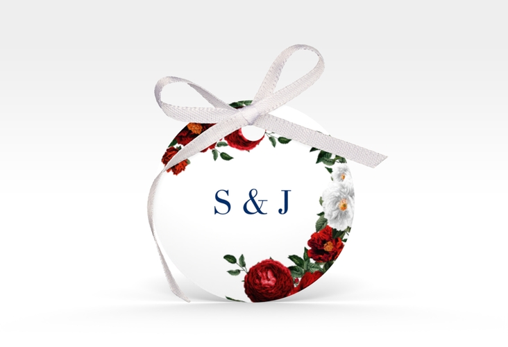 Geschenkanhänger Hochzeit Florista Geschenkanhänger, rund weiss hochglanz