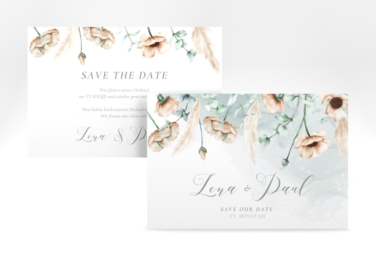 Save the Date-Karte Anemone A6 Karte quer