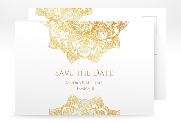 Save the Date-Postkarte Delight A6 Postkarte gold