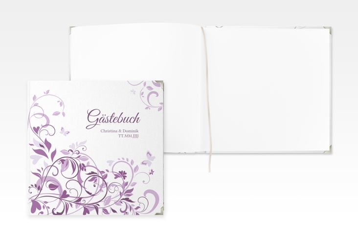 Gästebuch Selection Hochzeit Lilly Leinen-Hardcover lila