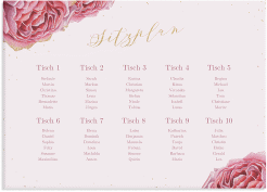 Klick: Details zu Sitzplan Leinwand Hochzeit "Cherie" anzeigen Sitzplan Leinwand Hochzeit Cherie 70 x 50 cm Leinwand rosa