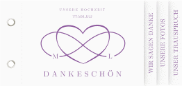 Klick: Details zu Dankeskarte Hochzeit "Infinity" anzeigen Dankeskarte Hochzeit Infinity Booklet lila