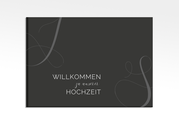 Willkommensschild Leinwand Eheschließung 70 x 50 cm Leinwand schwarz