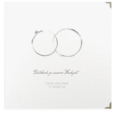 Klick: Details zu Gästebuch Selection Hochzeit "Trauringe" anzeigen Gästebuch Selection Hochzeit Trauringe Leinen-Hardcover grau minimalistisch gestaltet mit zwei Eheringen
