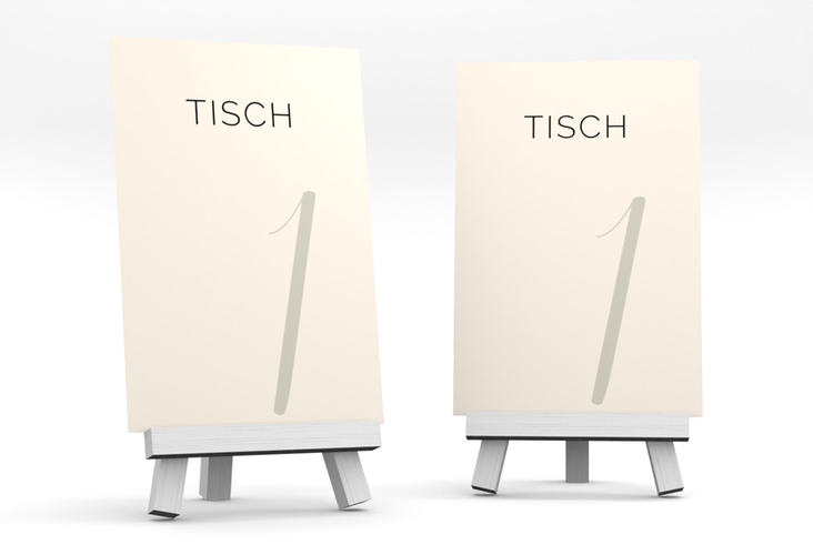Tischnummer Hochzeit Eheschließung Tischaufsteller beige