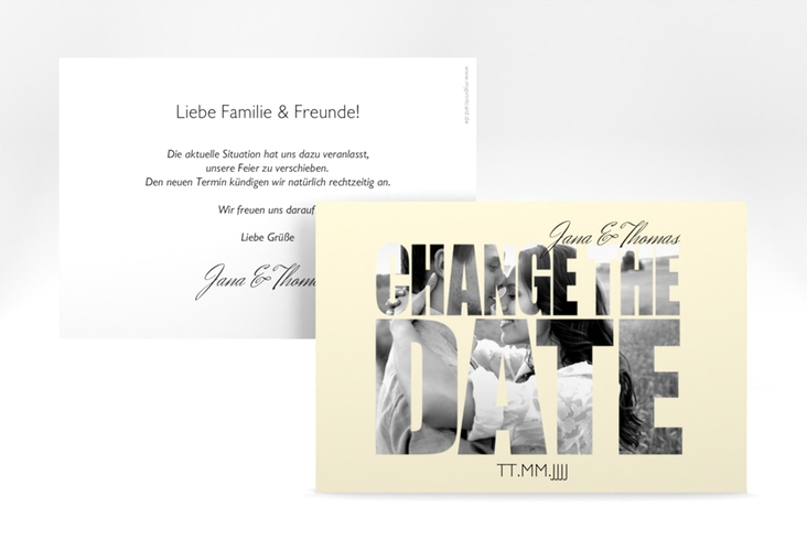Change the Date-Karte Hochzeit Letters A6 Karte quer