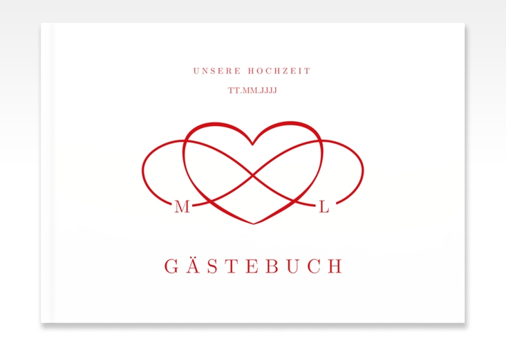 Gästebuch A4 quer Infinity A4 quer, Hardcover rot