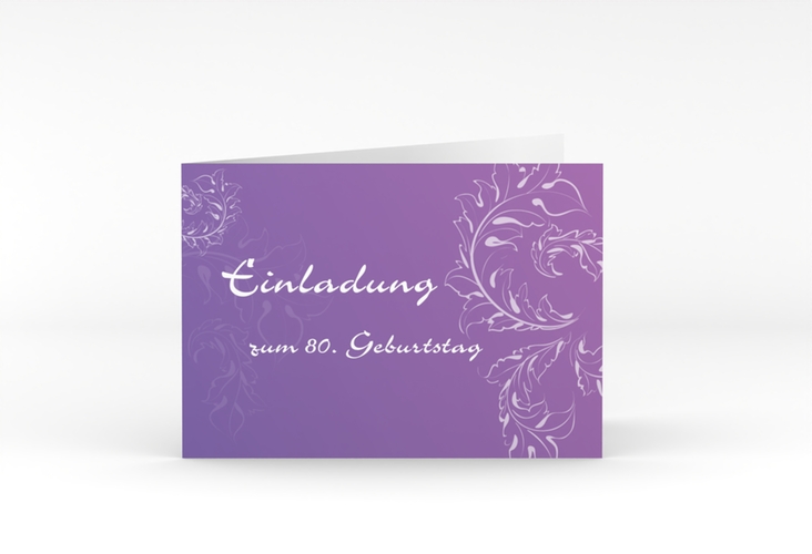 Einladung 80. Geburtstag Peter/Petra A6 Klappkarte quer