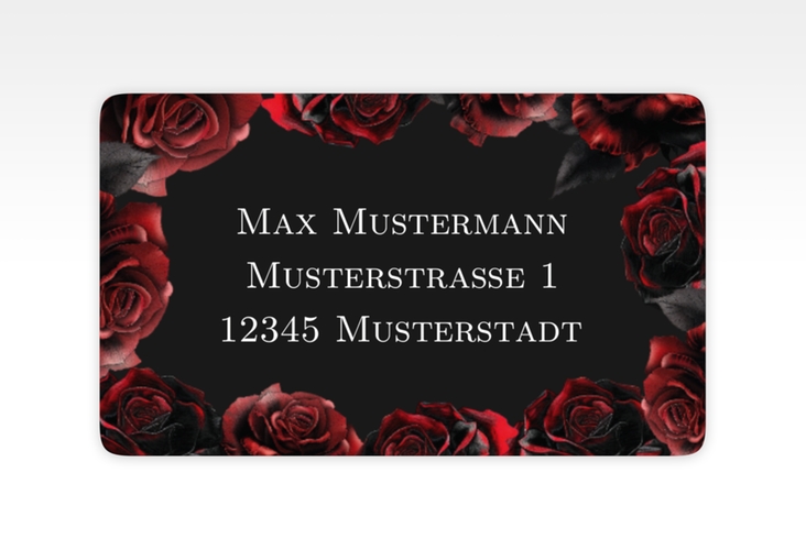 Empfängeretikett Hochzeit Gothic Rose 63,5 x 38,1 mm