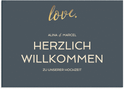 Klick: Details zu Willkommensschild Leinwand "Glam" anzeigen Willkommensschild Leinwand Glam 70 x 50 cm Leinwand blau