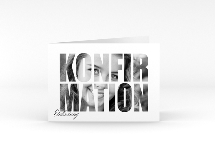 Konfirmationseinladung Inspiration A6 Klappkarte quer weiss